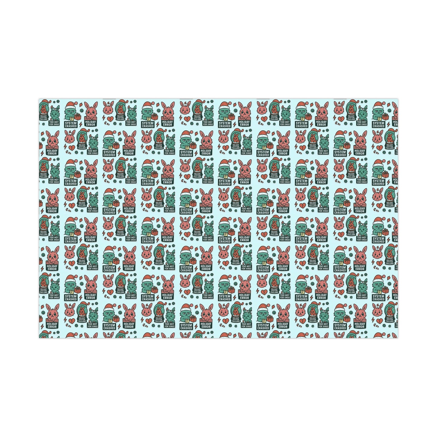 Static Dust Bunny Gift Wrap – “Holiday Error”
