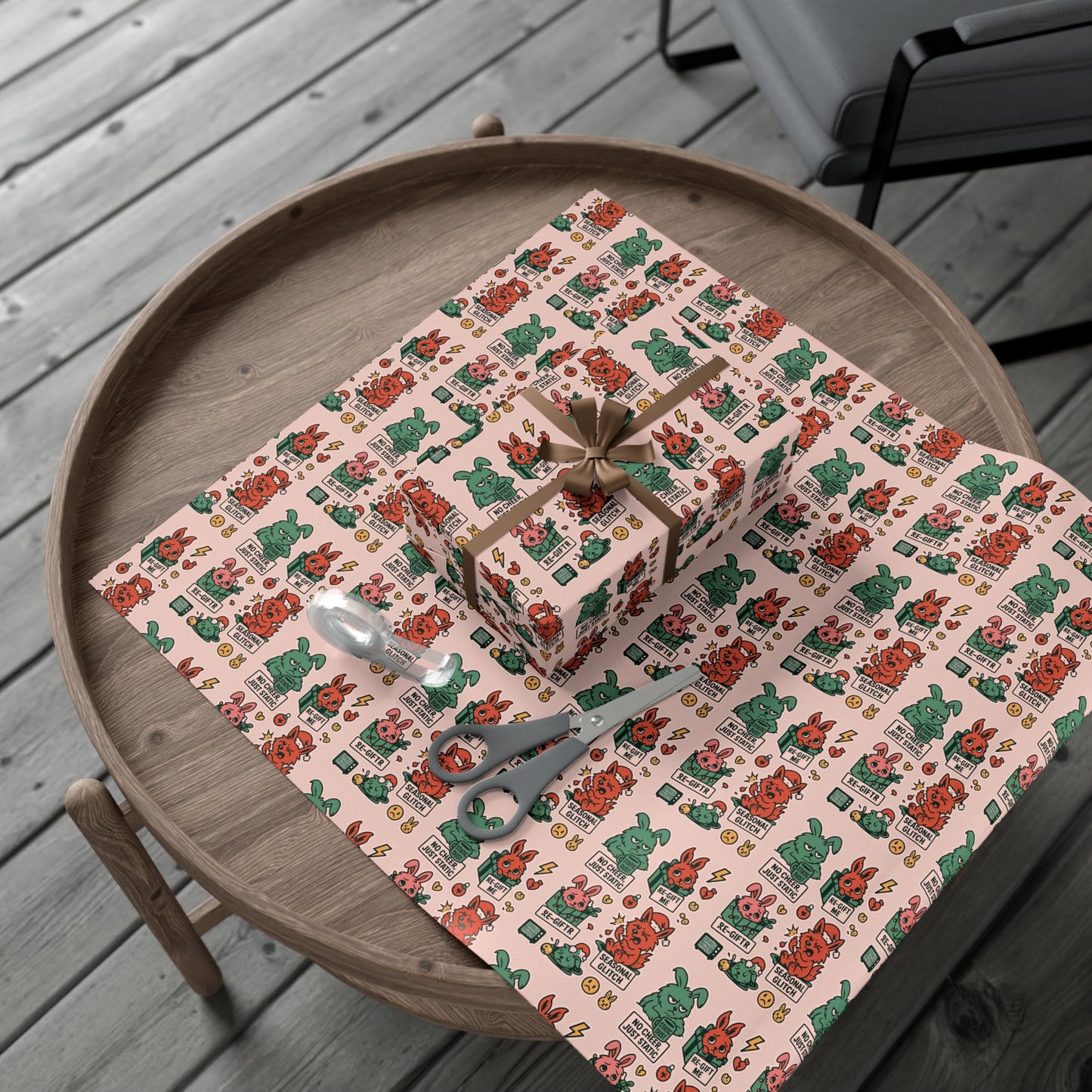 Static Dust Bunny Gift Wrap – “No Static, Just Cheer” Gift Wrap Papers for All Occasions | Unique Wrapping Paper | Holiday, Birthday, Baby Shower, Eco-Friendly, Recyclable