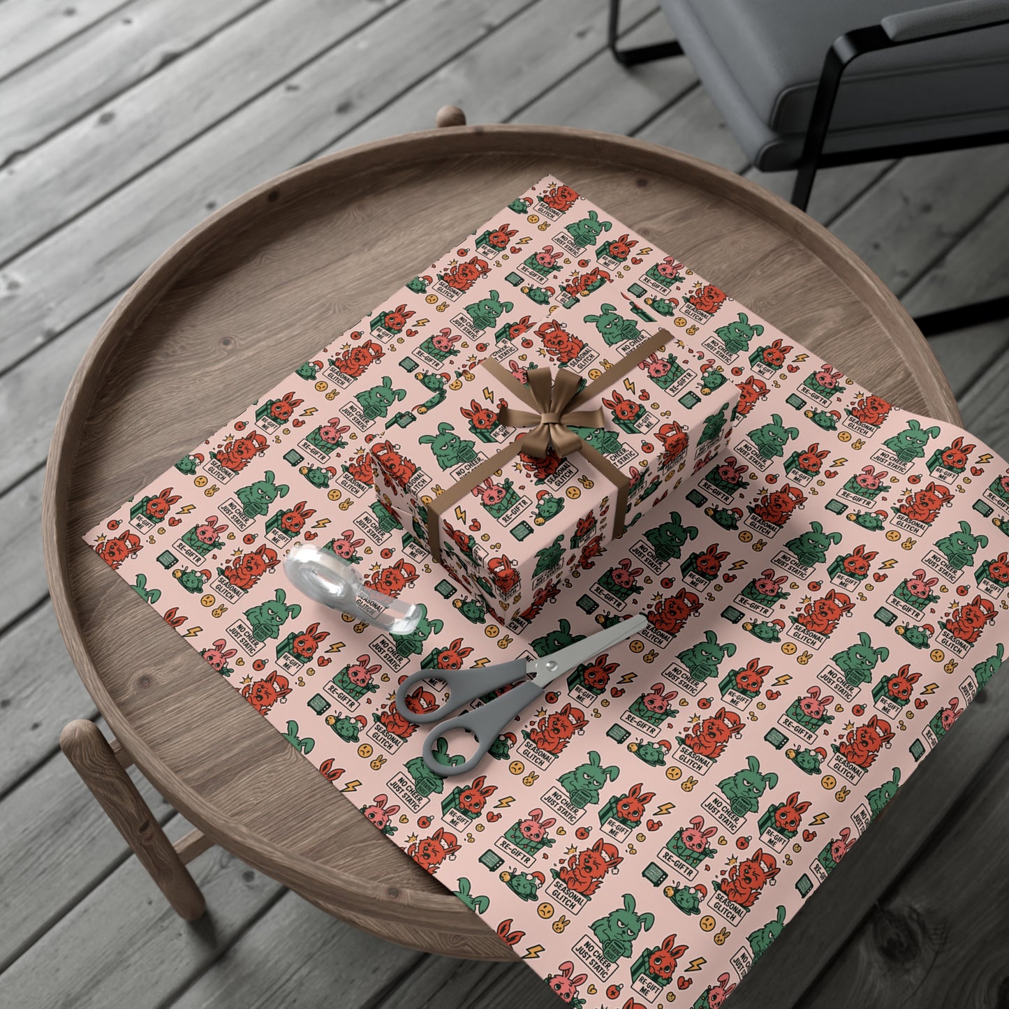 Static Dust Bunny Gift Wrap – “No Static, Just Cheer” Gift Wrap Papers for All Occasions | Unique Wrapping Paper | Holiday, Birthday, Baby Shower, Eco-Friendly, Recyclable