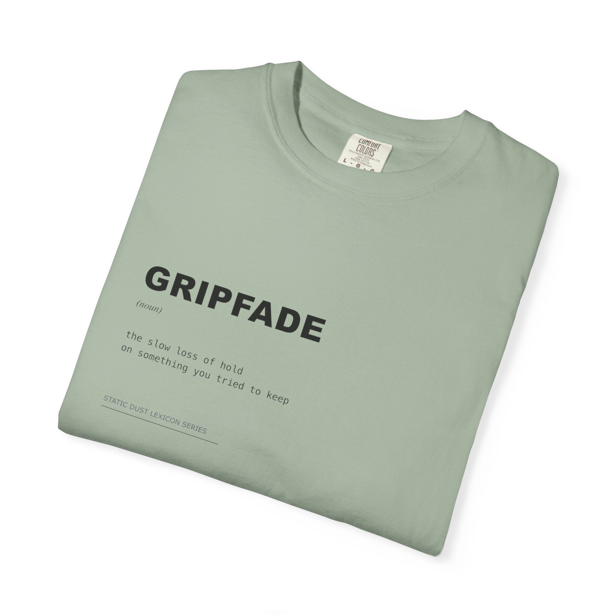 Gripfade Lexicon Shirt | Dark Aesthetic Definition Tee | Emotional Detachment Concept Shirt | Minimal Typography Graphic | Static Dust Apparel