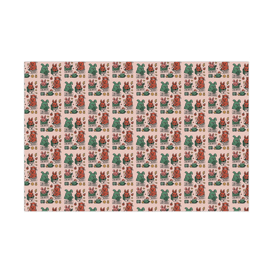 Static Dust Bunny Gift Wrap – “No Static, Just Cheer” Gift Wrap Papers for All Occasions | Unique Wrapping Paper | Holiday, Birthday, Baby Shower, Eco-Friendly, Recyclable