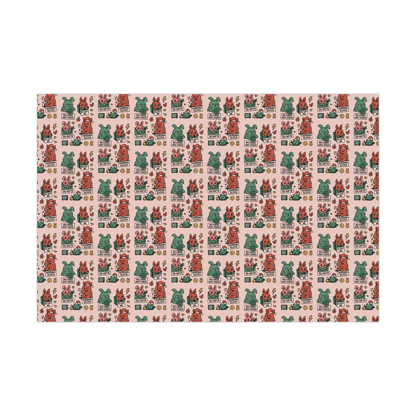 Static Dust Bunny Gift Wrap – “No Static, Just Cheer” Gift Wrap Papers for All Occasions | Unique Wrapping Paper | Holiday, Birthday, Baby Shower, Eco-Friendly, Recyclable