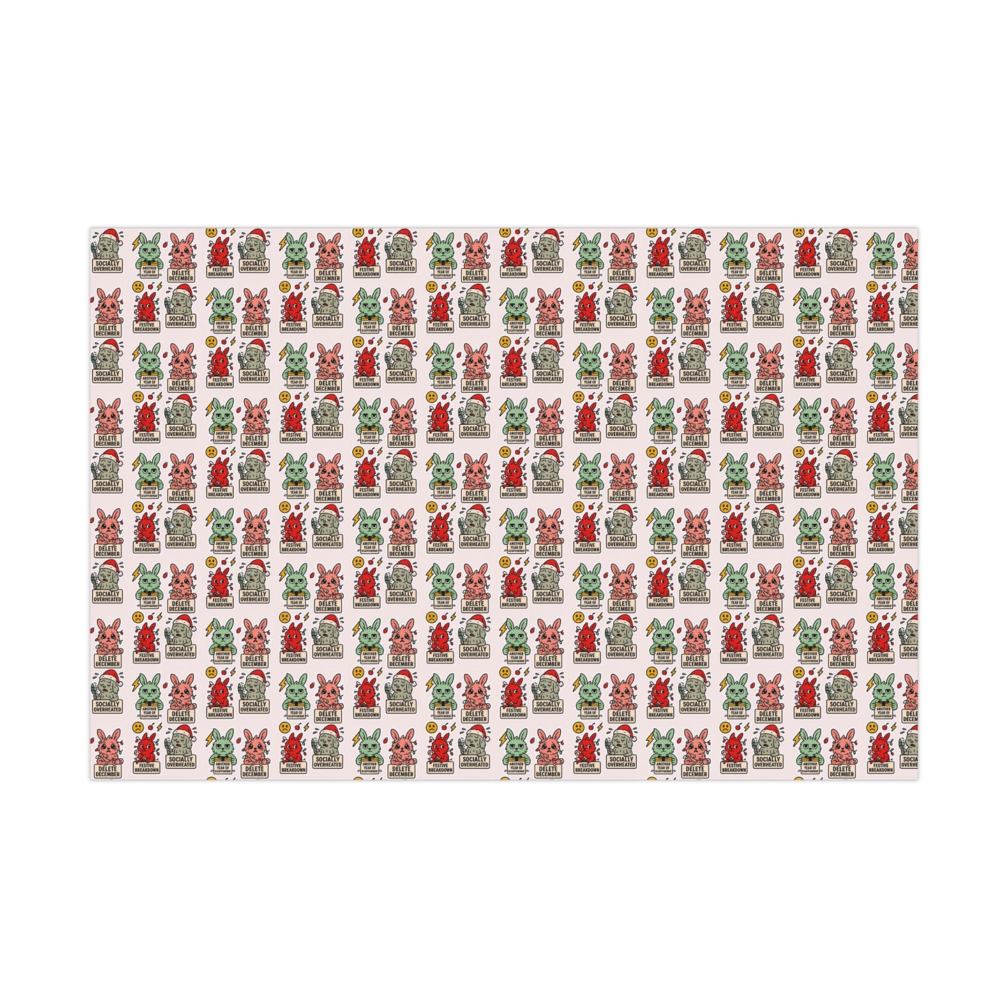 Static Dust Bunny Festive Gift Wrap Papers for All Occasions, Wrapping Paper for Birthdays, Holidays, Parties, Eco-Friendly, Fun Design