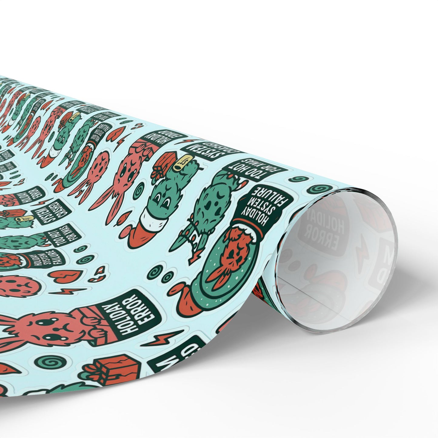 Static Dust Bunny Gift Wrap – “Holiday Error”