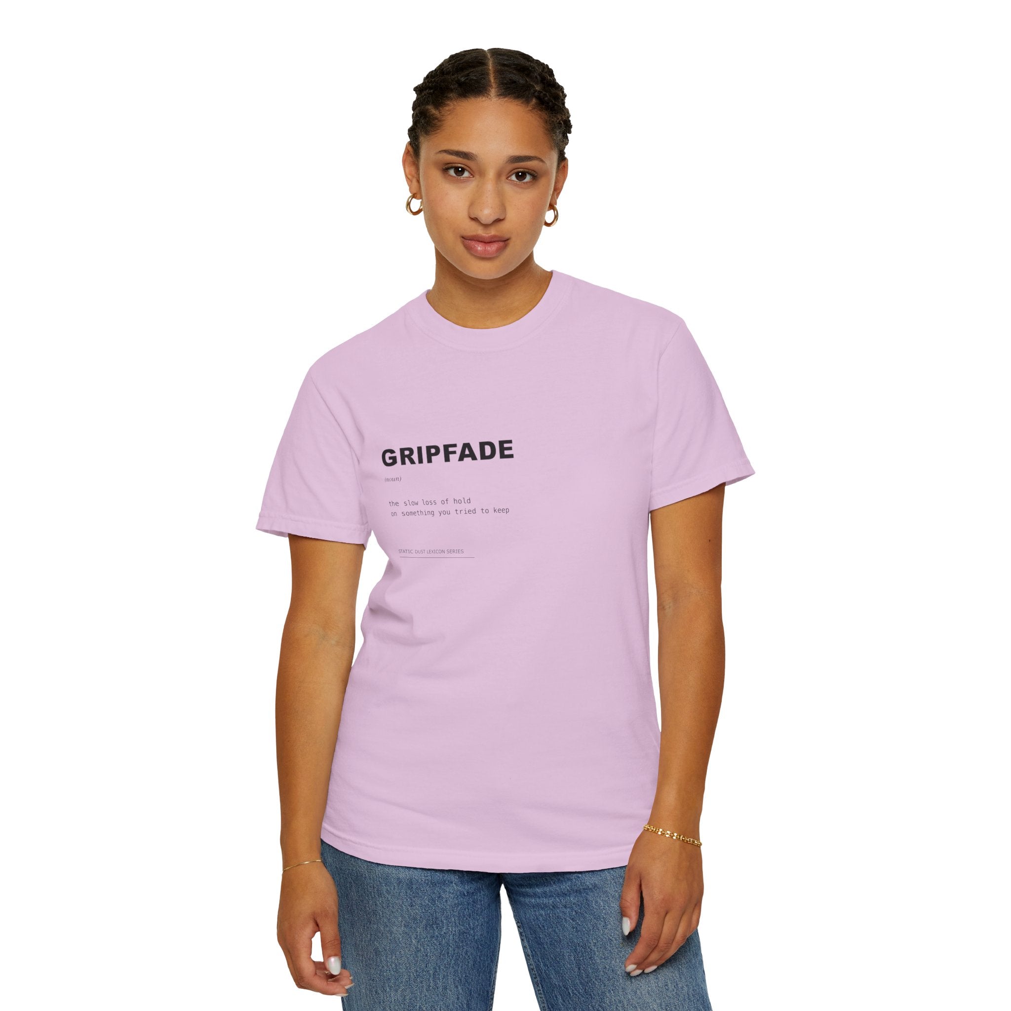 Gripfade Lexicon Shirt | Dark Aesthetic Definition Tee | Emotional Detachment Concept Shirt | Minimal Typography Graphic | Static Dust Apparel